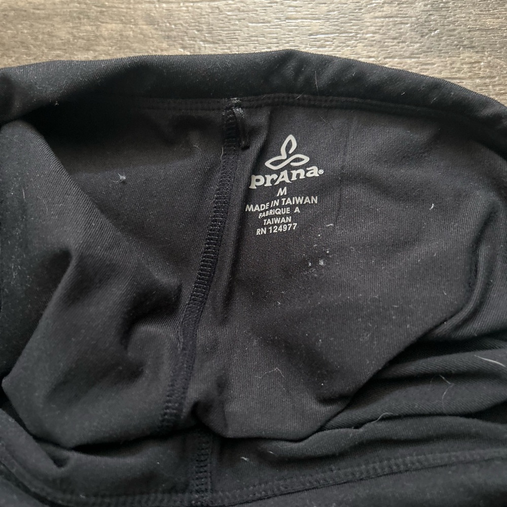 Prana Black Activewear Pants with rouched skirt attached - Picture 3 of 8